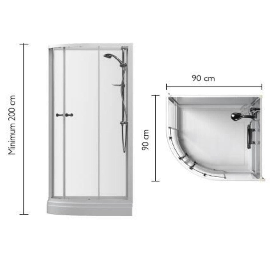 Alterna Click Dusjkabinett 90x90cm Hvit matt / 90x90cm / Klart glass Alterna Dusjkabinett BUN-BD6310541