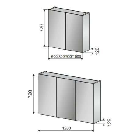 Alterna Iza Speilskap B60-120xD13xH72cm