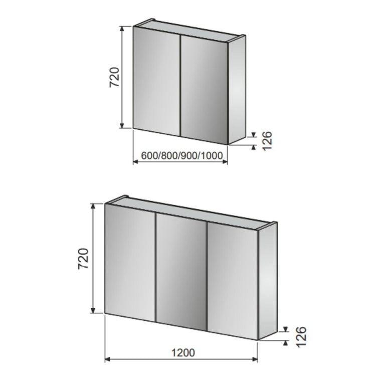 Alterna Iza Speilskap B60-120xD13xH72cm
