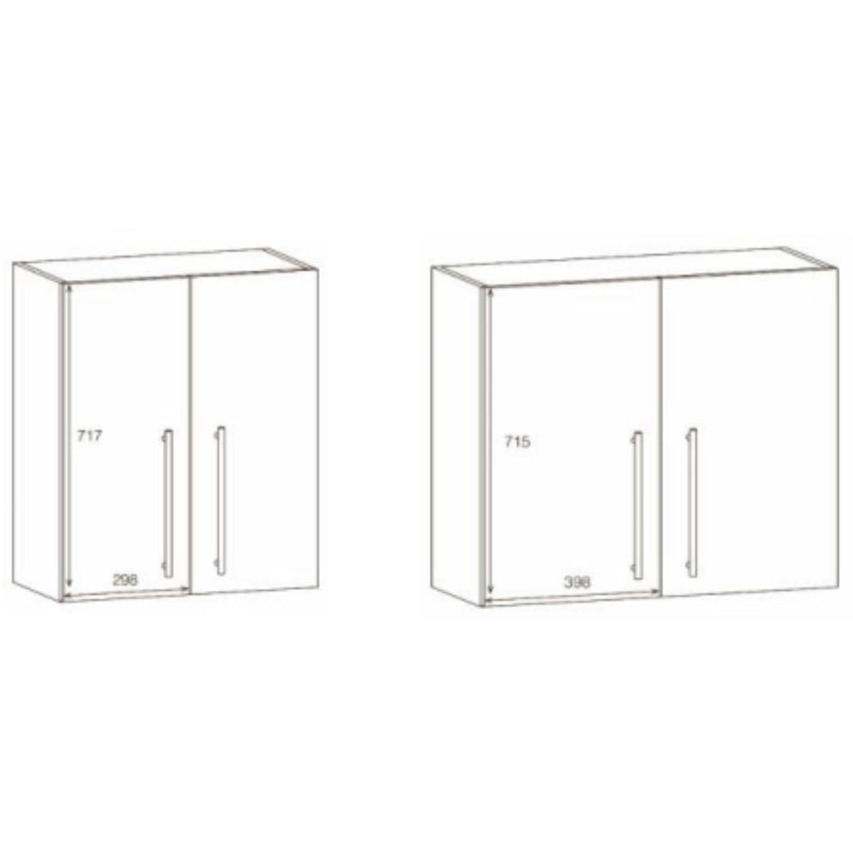 Alterna vaskerom: Overskap B60-80xD30xH72cm m/2 dører Alterna Veggskap vaskerom