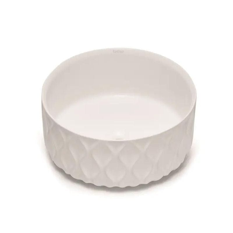 Bathco Sand Waves Rund Bolleservant Hvit matt Bathco Bolleservant KO-4170