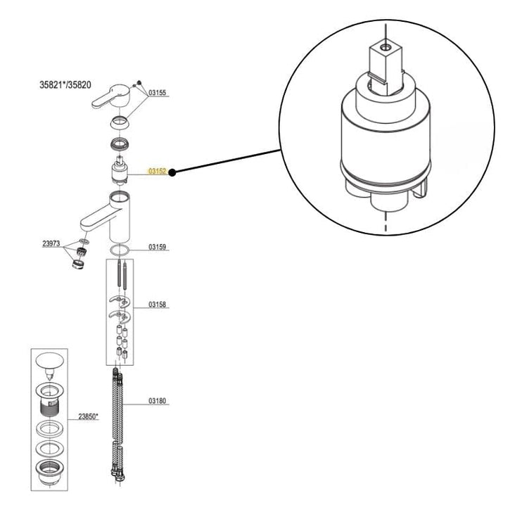 Reservedel: Damixa Keramisk innsats for 35820, 35821, 35823