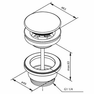 Damixa Fleksibel Klikkventil Ø63mm perfekt for bolleservant