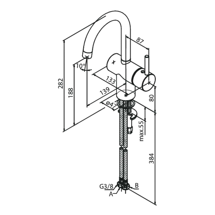 Damixa Merkur Servantbatteri C-tut