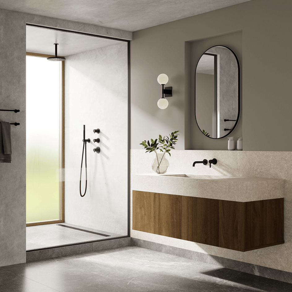 Damixa SILHOUET Servantbatteri Innbygging med Rosett - komplett Damixa Blandebatteri innbygging