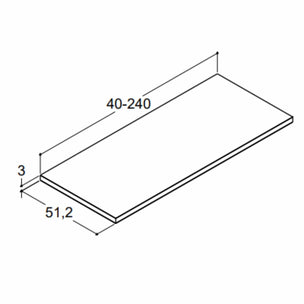 Dansani Calidris Benkeplate B40-240xH3xD51cm