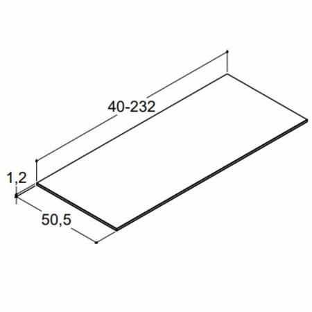 Dansani CALIDRIS Form Topplate B40-232xH1xD50cm