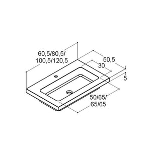Dansani Calidris Unique Silestone Servant B60-120xH1xD50cm