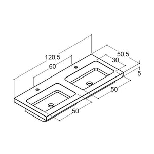 Dansani Calidris Unique Silestone Servant B60-120xH1xD50cm