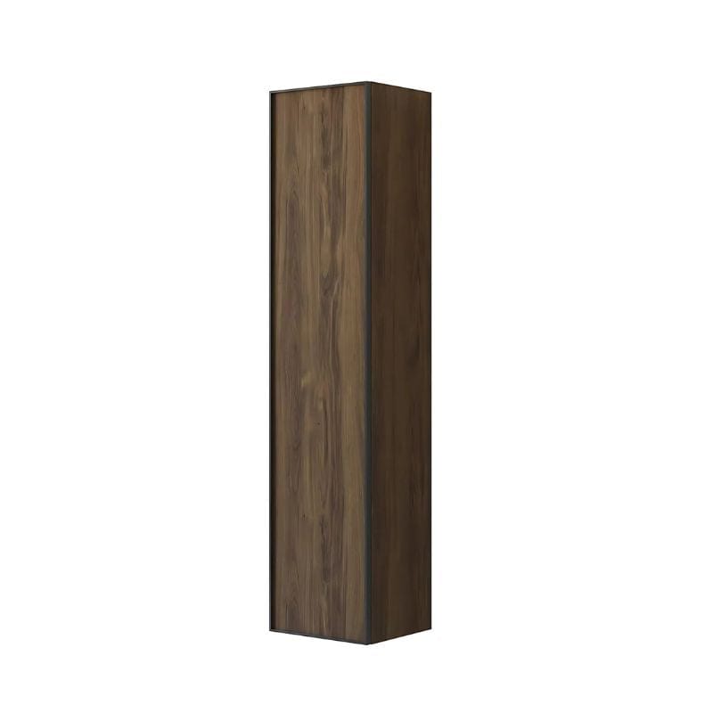 Dansani Inzo Alu-ramme svart Høyskap 1 dør Ver. A B40xH176x35cm Brun eik / Venstre hengslet Dansani Høyskap bad DA-U47-8252