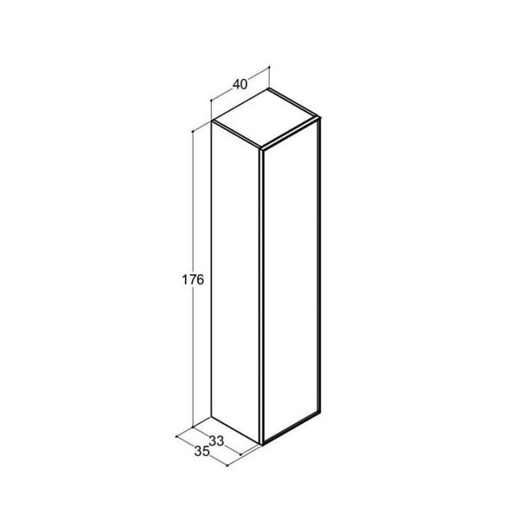 Dansani INZO Urban Alu-ramme svart Høyskap 1 dør B40xH176x35cm