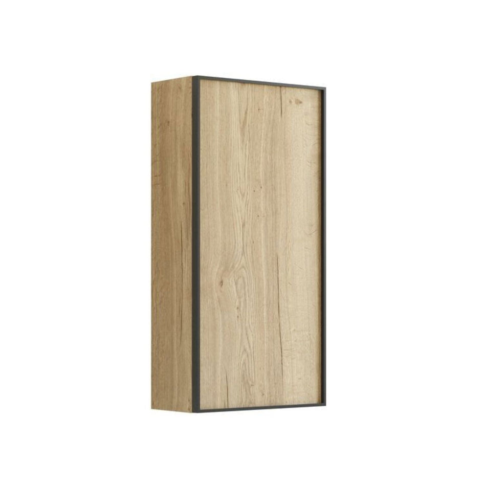 Dansani Inzo Alu-ramme svart Overskap 1 dør B40xH80xD19cm Natur eik / Høyre hengslet Dansani Sideskap bad DA-U42-8149