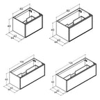 Dansani Inzo Alu-ramme svart Servantskap 1 skuff B60-120xH40xD44cm