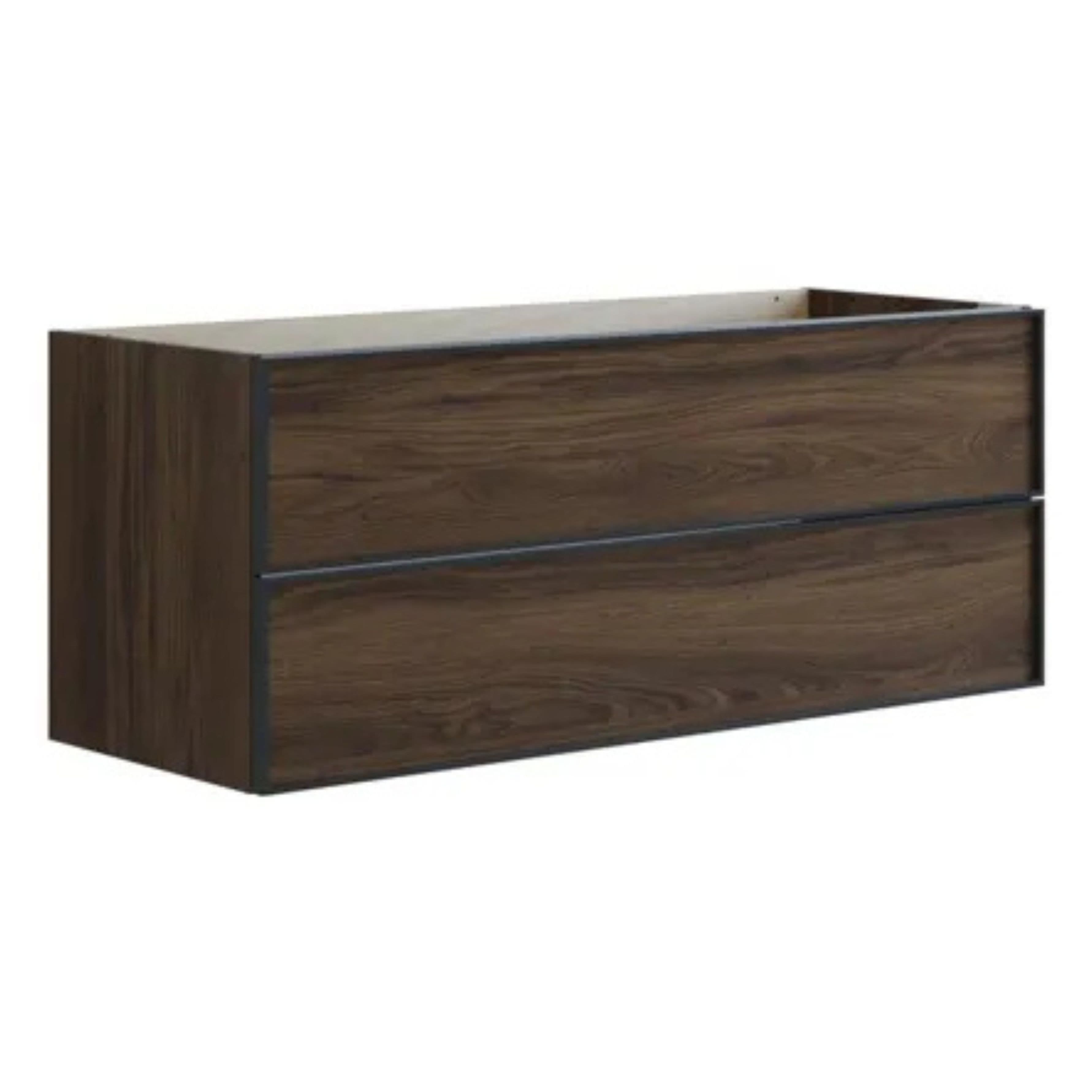 Dansani Inzo Alu-ramme Svart Servantskap 2 Skuff H48cm Brun eik / 120cm dobbel Dansani Servantskap DA-U23-8052
