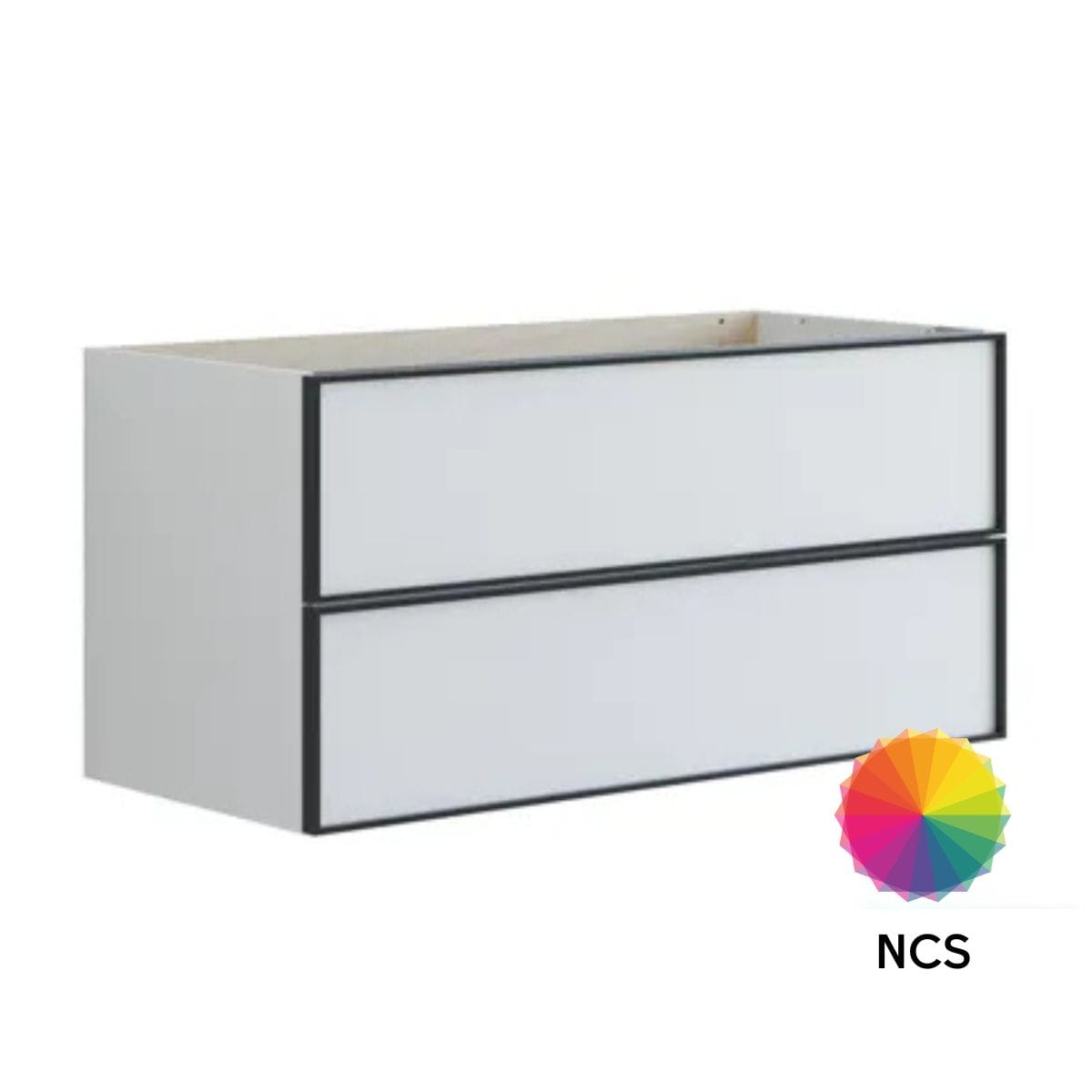 Dansani Inzo Alu-ramme Svart Servantskap 2 Skuff H48cm NCS farge / 100cm Dansani Servantskap DA-U21-8099