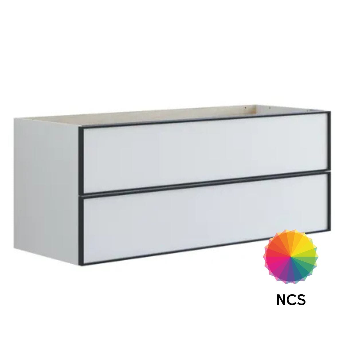 Dansani Inzo Alu-ramme Svart Servantskap 2 Skuff H48cm NCS farge / 120cm Dansani Servantskap DA-U22-8099