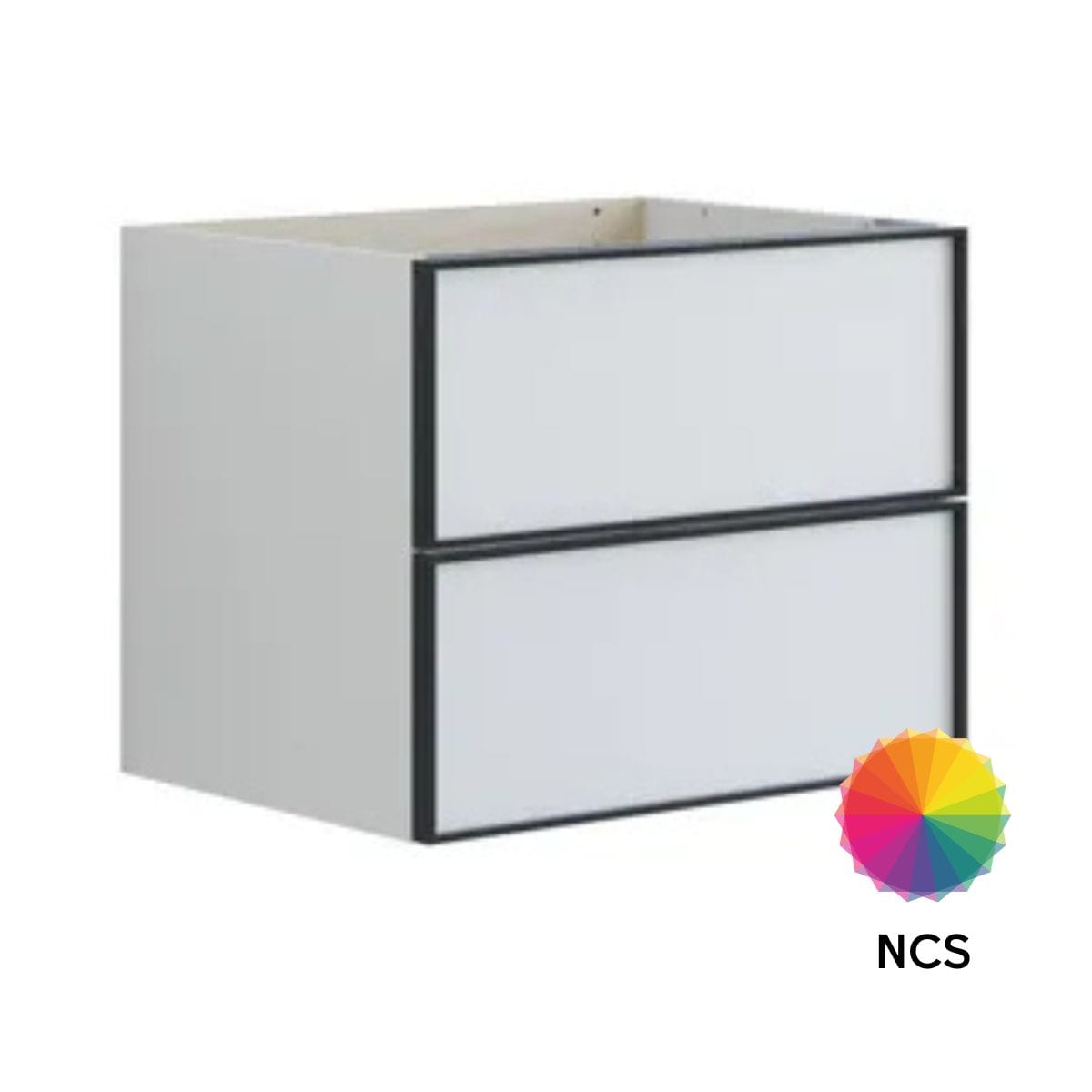 Dansani Inzo Alu-ramme Svart Servantskap 2 Skuff H48cm NCS farge / 60cm Dansani Servantskap DA-U19-8099