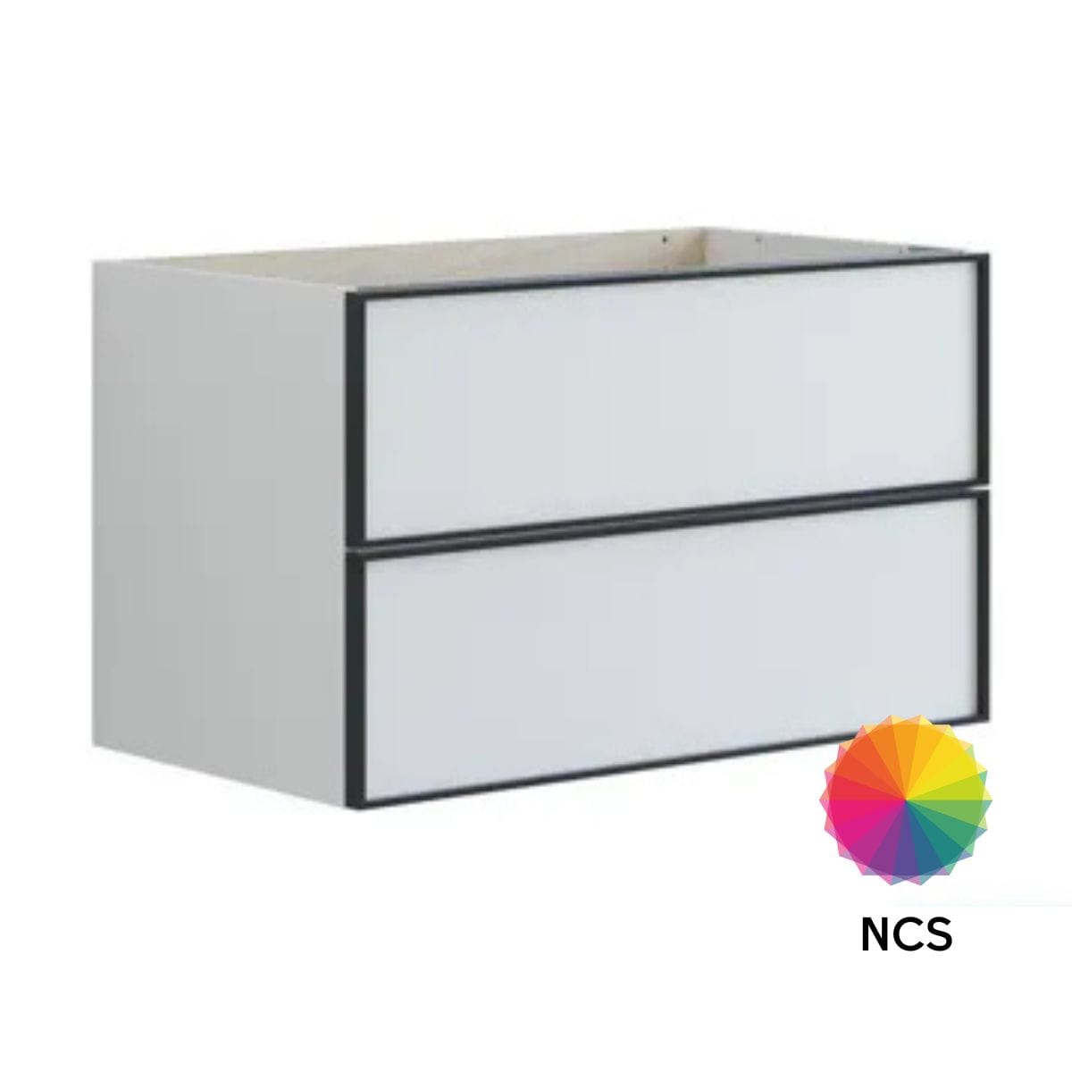 Dansani Inzo Alu-ramme Svart Servantskap 2 Skuff H48cm NCS farge / 80cm Dansani Servantskap DA-U20-8099