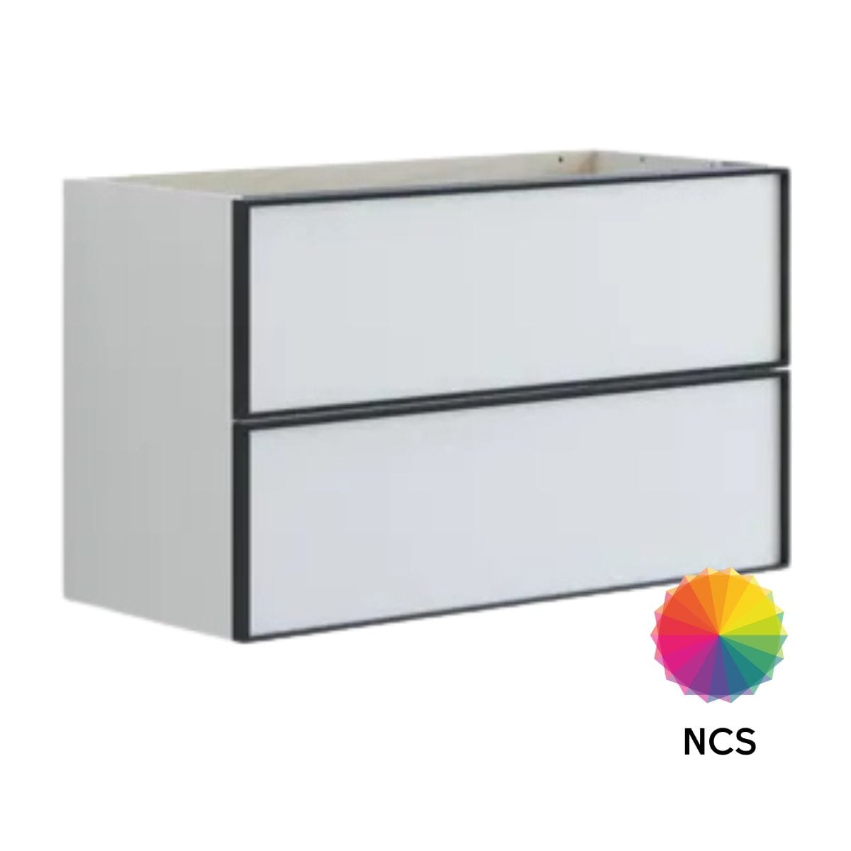Dansani Inzo Alu-ramme Svart Servantskap Slim 2 Skuff NCS farge / 80cm Dansani Servantskap DA-U08-8099