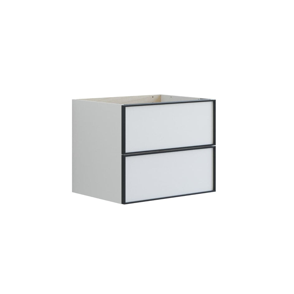 Dansani Inzo Alu-ramme svart Underskap 2 skuff B60-120xH48xD44cm Hvit matt / 60cm Dansani Sideskap bad DA-U33-8010