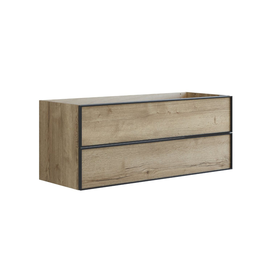 Dansani Inzo Alu-ramme svart Underskap 2 skuff B60-120xH48xD44cm Natur eik / 120cm Dansani Sideskap bad DA-U36-8049