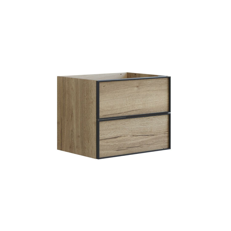 Dansani Inzo Alu-ramme svart Underskap 2 skuff B60-120xH48xD44cm Natur eik / 60cm Dansani Sideskap bad DA-U33-8049