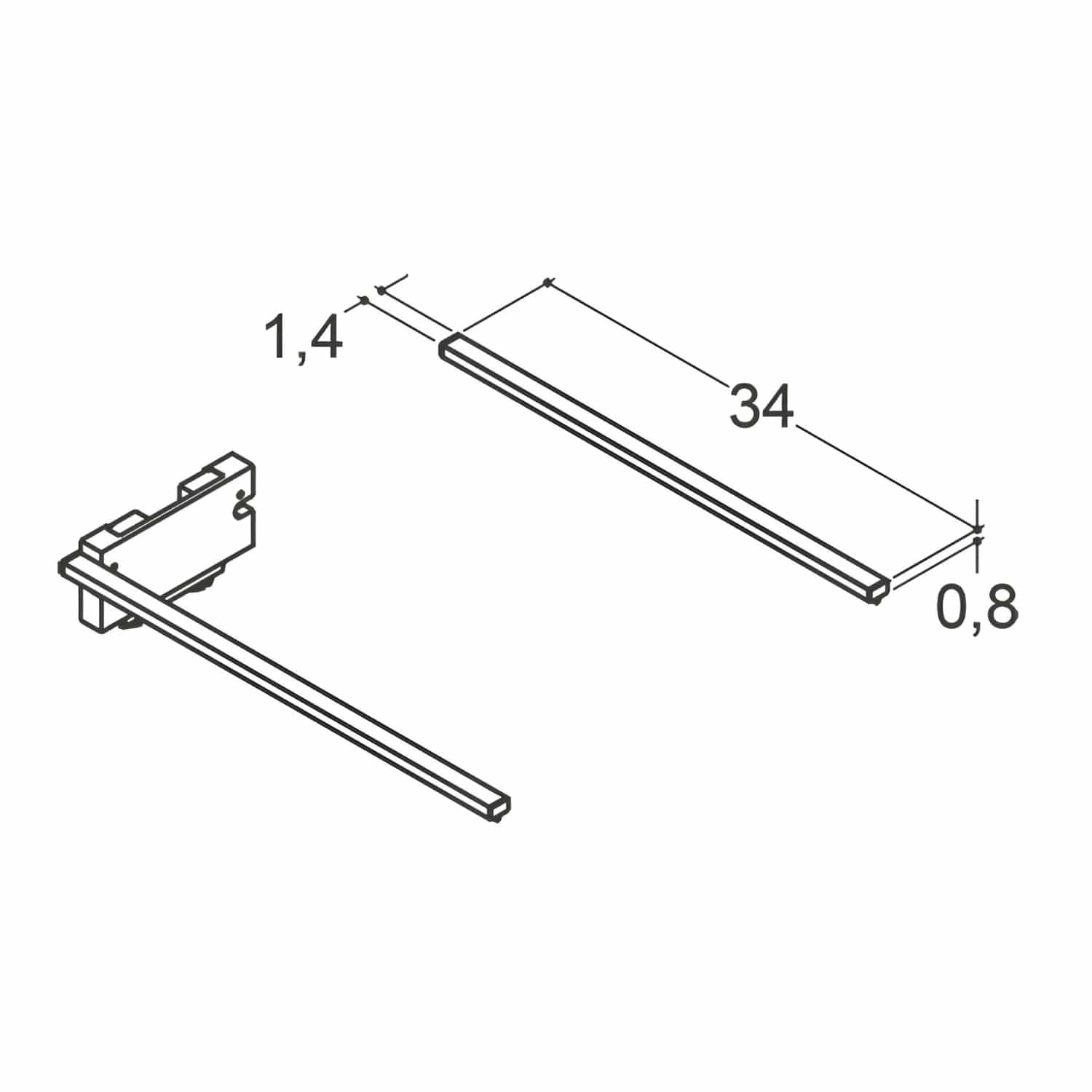 Dansani Inzo Batterilampe til skuff D27 44cm Dansani Tilbehør baderomsinnredning DA-190311556