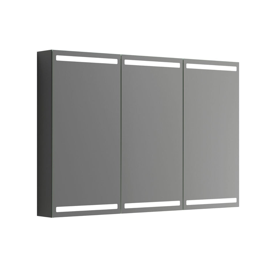 Dansani Inzo Level Speilskap Svart gummi / 120 cm 3 dører Dansani Speilskap DA-S573-137