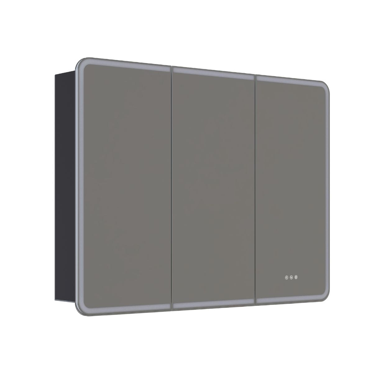Dansani INZO Radience Speilskap Sort gummi / 120cm 3 dører Bad.no Speilskap DA-S863-137