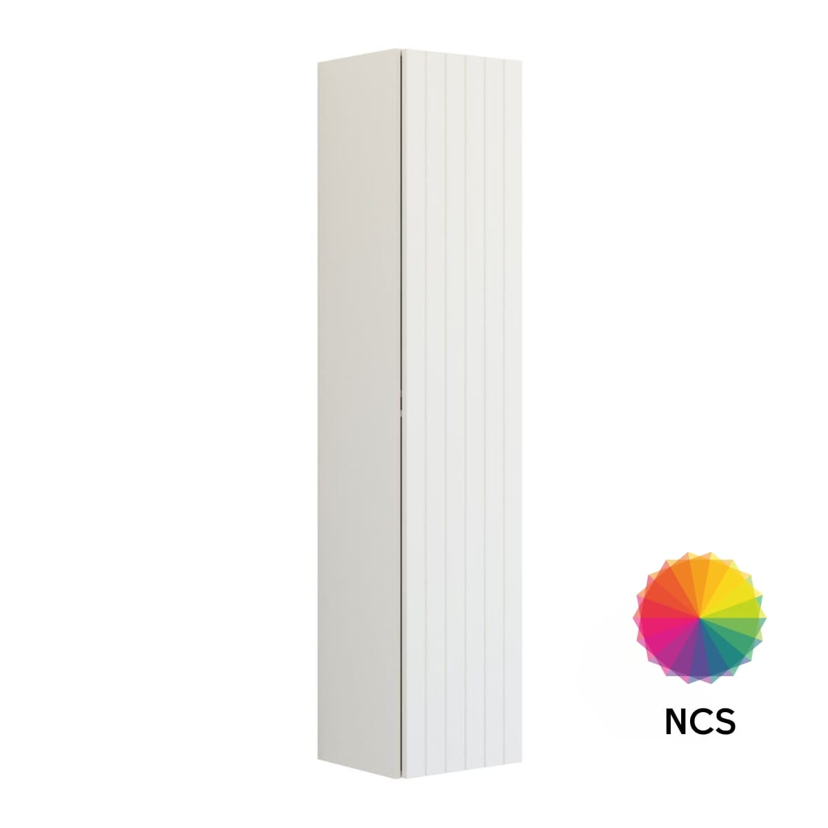 Dansani Inzo Rillet Høyskap Slim 1 dør NCS farge / Versjon A høyre hengslet Dansani Høyskap bad DA-R11-4199