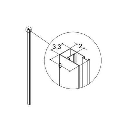 Dansani Match Avstandsprofil A/B/E +20mm H200cm