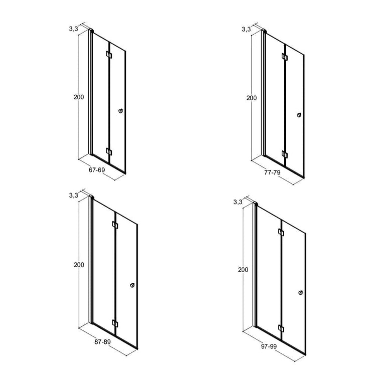 Dansani MATCH B Foldedør B70-100xH200cm
