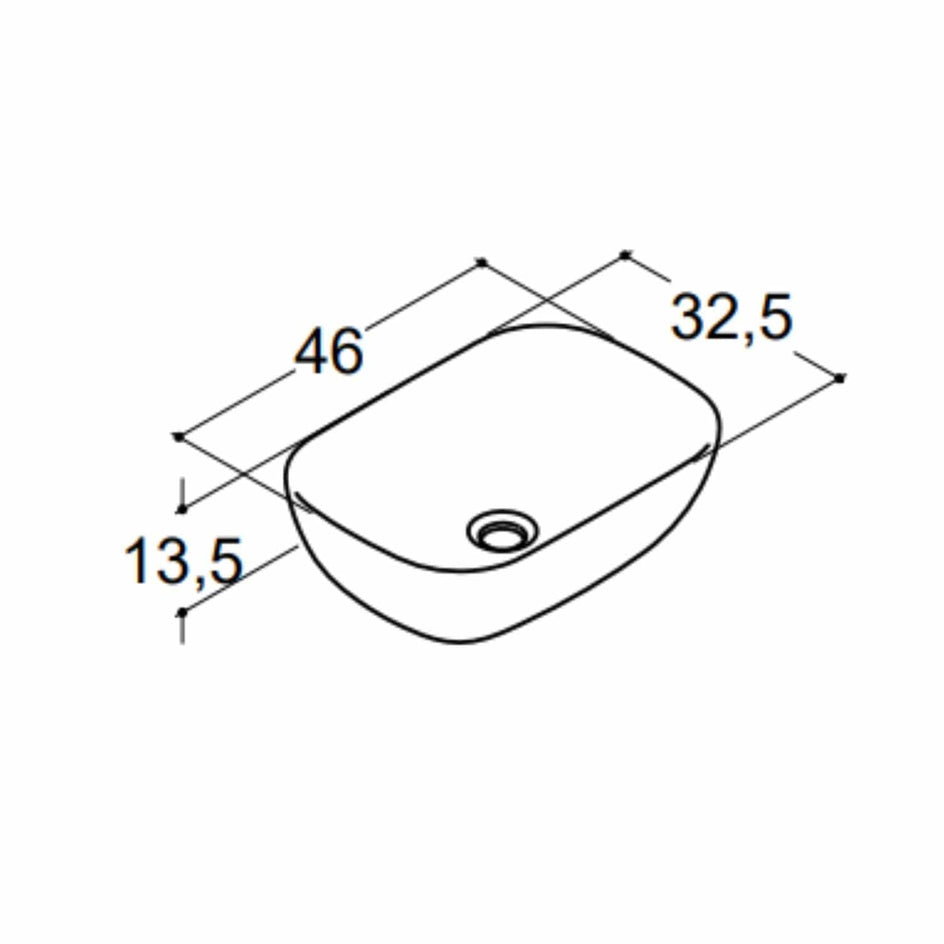 Dansani Stadium Servant Ø46cm, porselen Hvit blank Dansani Baderomsservant DA-101105003