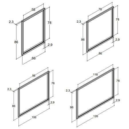 Dansani You Lysramme til In-built Speilskap