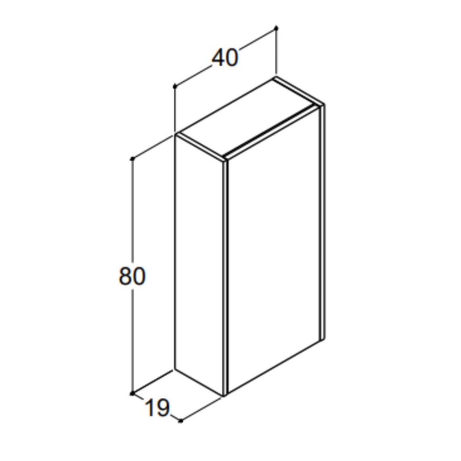Dansani You Overskap 1 dør B40xH80xD19cm - Glatt Dansani Sideskap bad