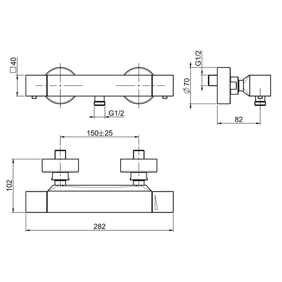 Fima Dusjbatteri Zeta F4245 Krom Fima Dusjbatteri GRO-4405056