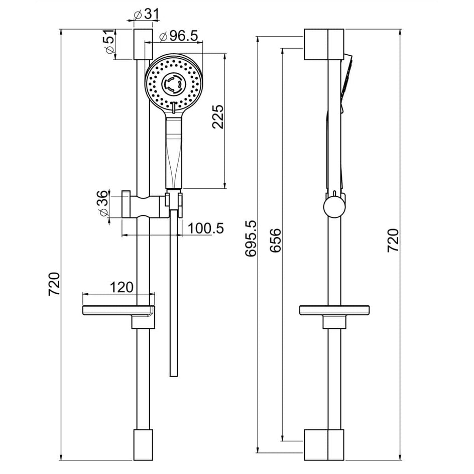 Fima Dusjsett Universal F2679 3-spray Krom Fima Dusjsett GRO-4405061