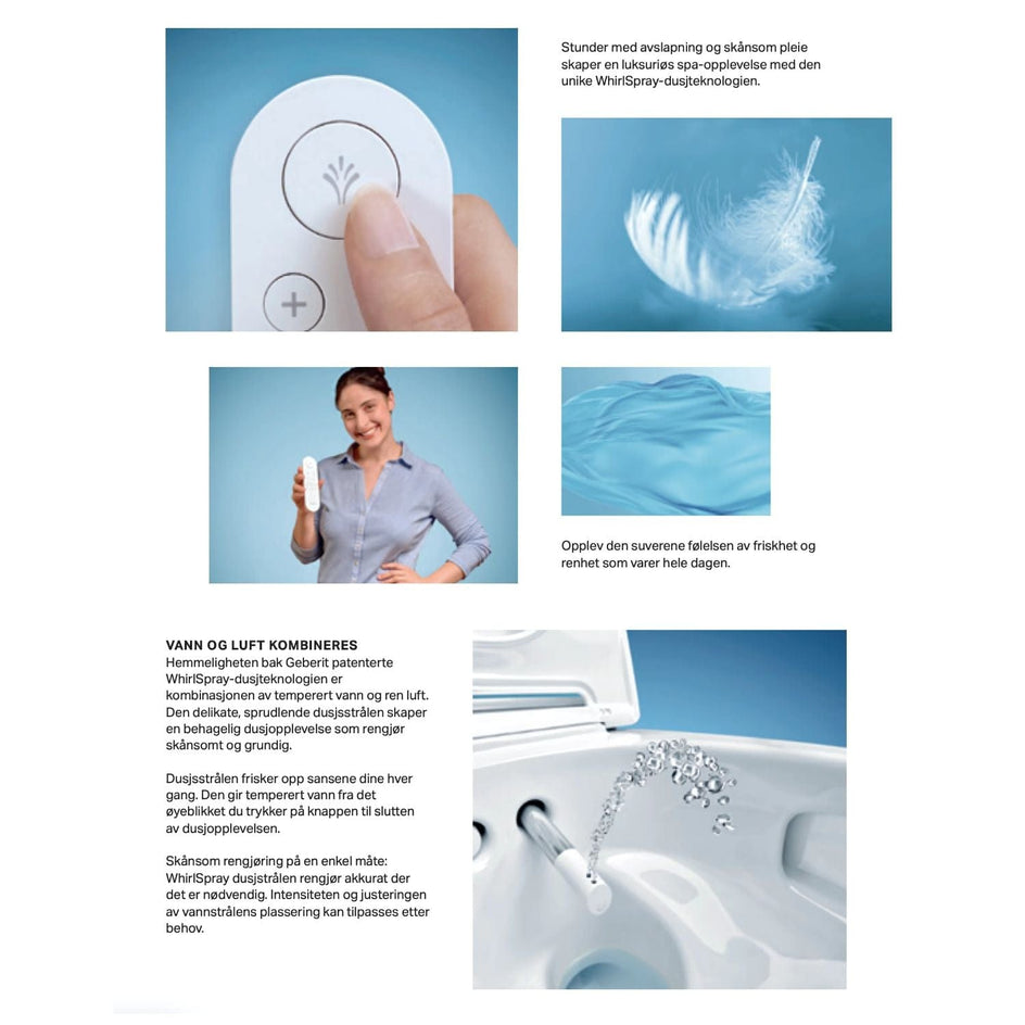 Geberit AquaClean Mera Comfort Vegghengt toalett Geberit Dusjtoalett