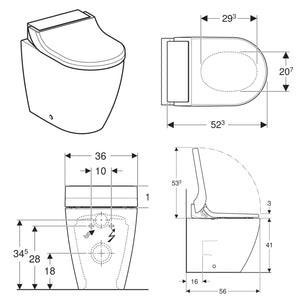 Geberit AquaClean Tuma Comfort Gulvstående Dusjtoalett