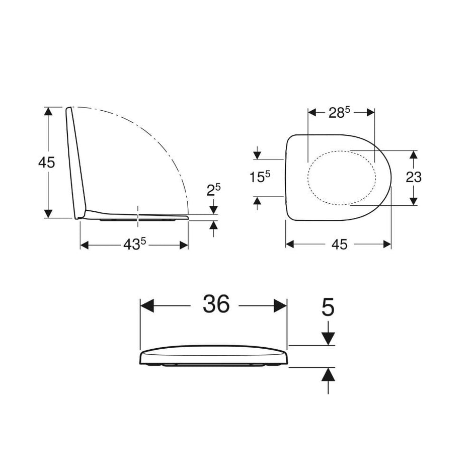 Geberit SELNOVA Toalettsete Hvit Geberit Toalettsete GRO-1388839