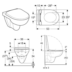 Geberit SELNOVA Rimfree vegghengt toalett