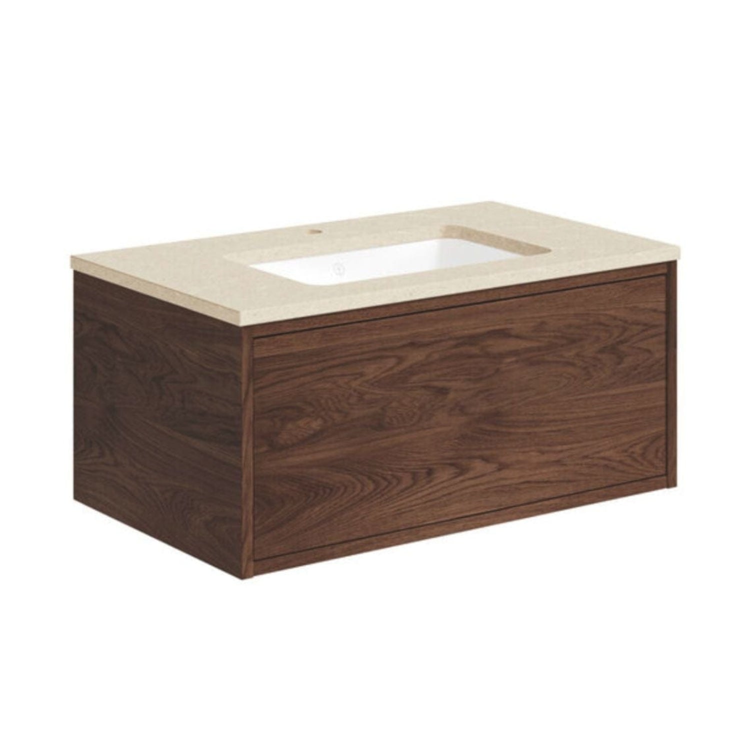 Gustavsberg Ducentic Servantskap med Benkeplate Brun eik / 80cm / Beige royal 1 hull for kran Gustavsberg Servantskap GRO-GB71DCVU80AWCC1100