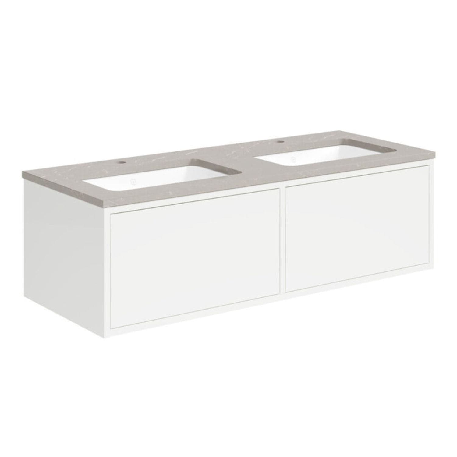 Gustavsberg Ducentic Servantskap med Benkeplate Hvit / 120cm dobbel / Polar grey 1 hull for kran Gustavsberg Servantskap GRO-GB71DCVU12DHSG2100