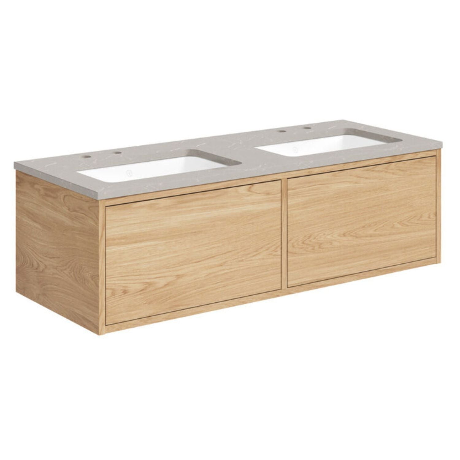 Gustavsberg Ducentic Servantskap med Benkeplate Lys eik / 120cm dobbel / Polar grey 2 hull for kran Gustavsberg Servantskap GRO-GB71DCVU12ARSG2200