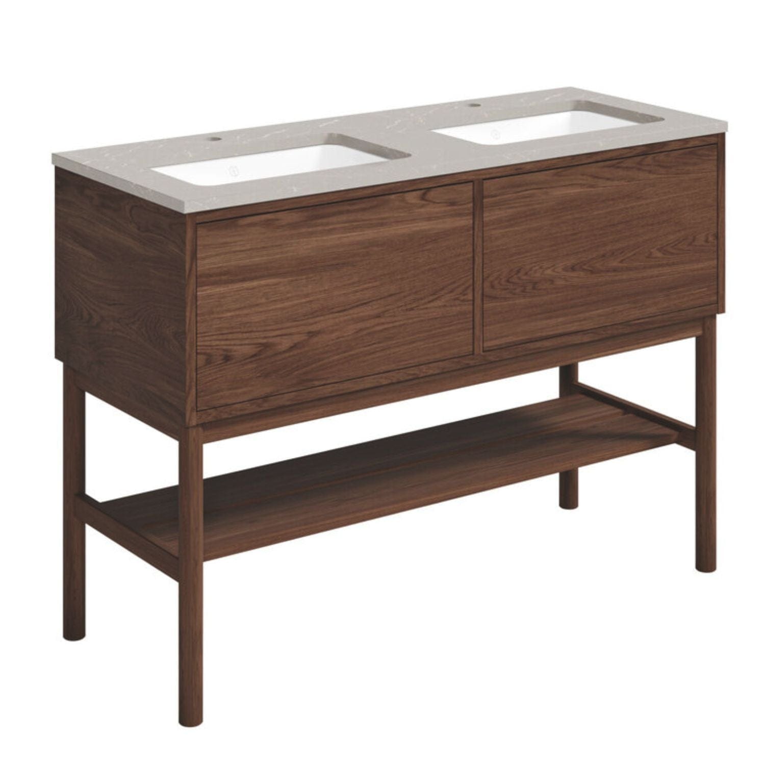 Gustavsberg Ducentic Servantskap med Benramme Brun eik / 120cm dobbel / Polar grey 1 hull for kran Gustavsberg Servantskap GRO-GB71DCVU12AWSG21LF
