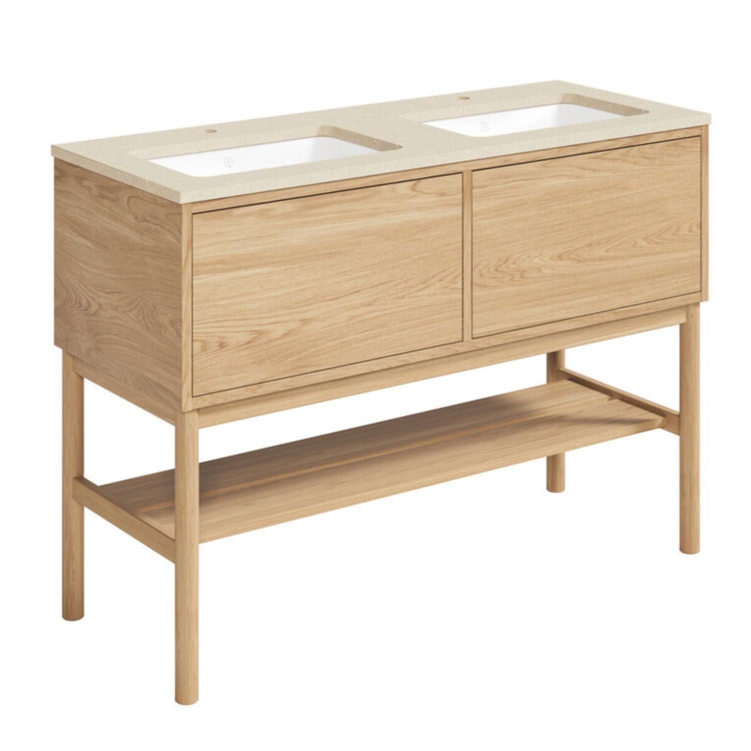Gustavsberg Ducentic Servantskap med Benramme Lys eik / 120cm dobbel / Beige royal 1 hull for kran Gustavsberg Servantskap GRO-GB71DCVU12ARCC21LF
