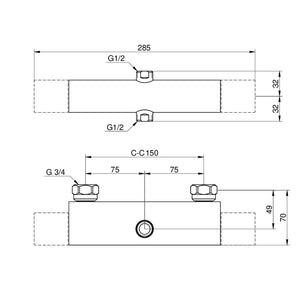 Reservedel: Gustavsberg Termostatbatteri for Estetic takdusj