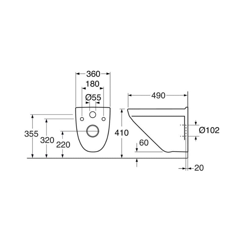 Gustavsberg Nordic³ HF 3630 Teardrop Vegghengt Toalett - med SC/QR sete Hvit Gustavsberg Vegghengt toalett GRO-6023686