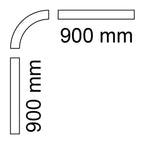 Habo Dusjforhengskinne 90x90cm med takfeste