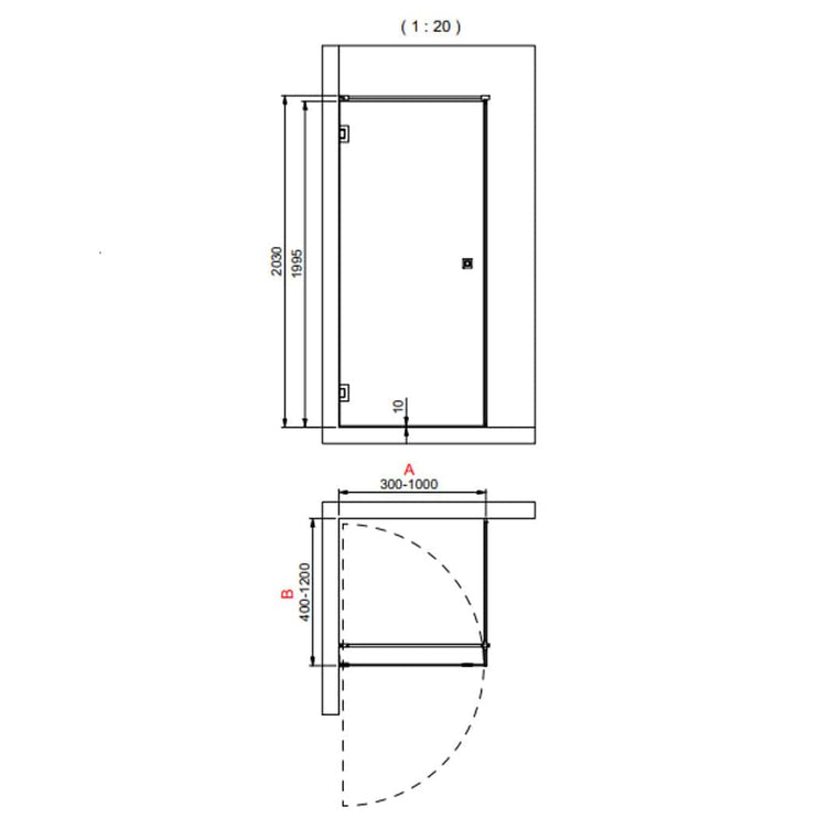 INR Dusjhjørne ARC 13 Frame Måltilpasset